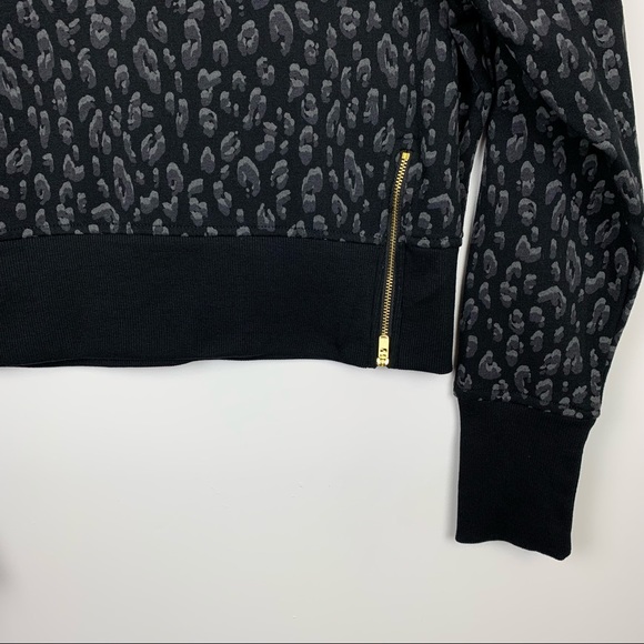 Old Navy Leopard Mock Neck Side Zip Sweatshirt - Picture 6 of 8